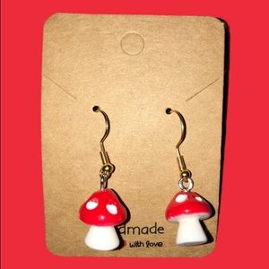 Cute mushroom earrings non-tarnish.